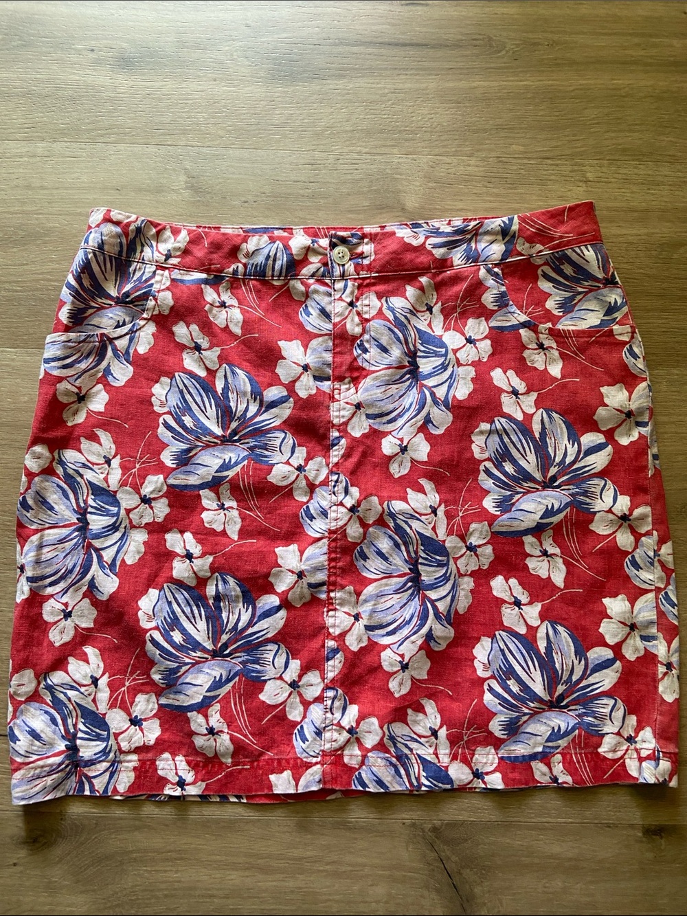 Tommy Bahama Relax Mini Skirt Size 10 Floral 100% Linen Y2K Vintage Tropical